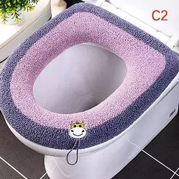 Warm Toilet Seat Cover Mat Bathroom Toilet Pad Cushion With Handle Accessories AVE