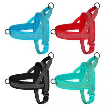 Warm Winter Dog Harness No Pull Dog Vest Harness Soft Padded Reflective Adjustable Pet Training Vest For Small Medium Large Dogs S синий