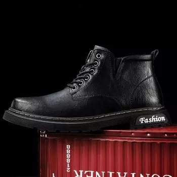 Warm Winter Men s Boots Genuine Leather Handmade Male Shoes Fashion Round Toe Motorcycle Boots Luxury Quality Ankle Men s Shoes 37