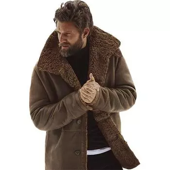 Warm Winter Mens Thick Coat Trench Plain Outwear Jacket Parkas Liner Coat 3XL