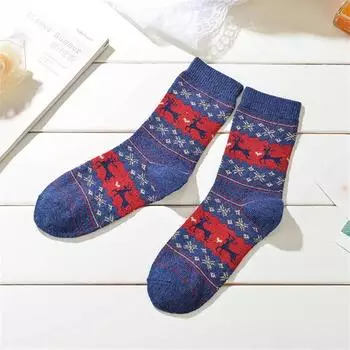 Warm Women Socks Print Autumn Cute Kawaii Style Christmas Winter Socks Woman Female Happy Sock Calcetines Meias Gift For Women