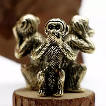 Warmhouse Gift Solid Antique Feng Shui Home Decor Wise Monkey Statue Car Ornaments Monkey Figurines