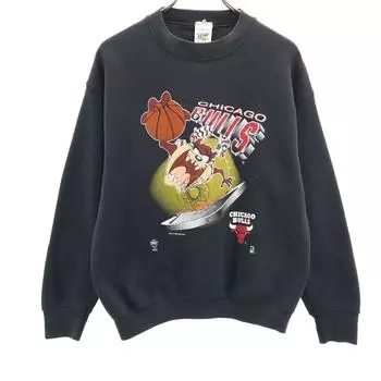 Warner Bros 90-е Чикаго Буллз Сделано в США Тренировочная кофта с длинным рукавом Детская Б/У