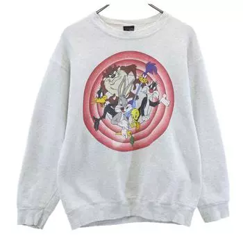 Warner Bros 90-х годов Сделано в США Свитшот с длинным рукавом и двусторонней печатью Мужской Подержанный