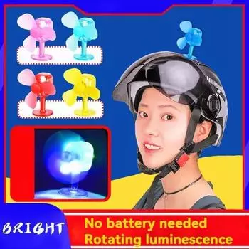 Warning Effect Wind Energy Small Fan Decoration Mini Windmill LED Light Handlebar розовый