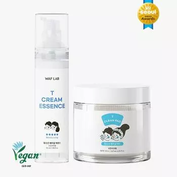 Warp Lab Tea Youth Clean Toner Pad & Cream Essence Набор для ухода за жиром и водой