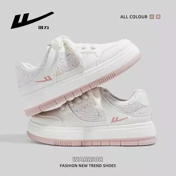 WARRIOR Белые туфли Женские повседневные спортивные туфли на платформе Низкие универсальные туфли для сноуборда 35 розовый
