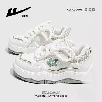 WARRIOR Белые туфли Женские повседневные универсальные туфли на платформе Бархатные спортивные туфли для сноуборда 35 зелёный