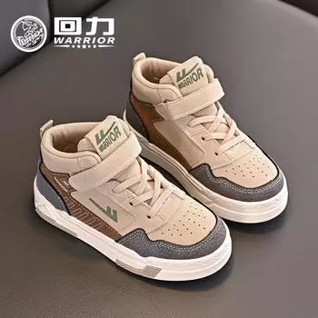 WARRIOR Classmate Весна и осень Новые детские высокие кроссовки для сноуборда для мальчиков Дышащая повседневная обувь Спортивная обувь с мягкой подошвой 25