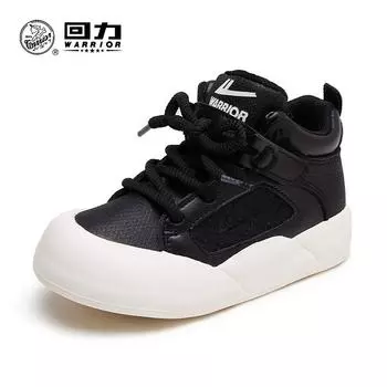 Warrior Classmate Весна и осень Новые кроссовки для сноуборда Универсальная кожаная поверхность для мальчиков и девочек Белые туфли 25