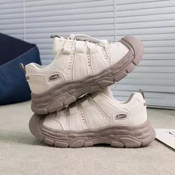 Warrior Кроссовки женские Niche женские туфли с круглым носком, показывающие ноги, маленькие, износостойкие, универсальные, спортивные туфли 35 бежевый