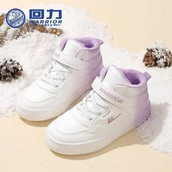 Warrior Модные хлопковые туфли из двух видов зимней обуви для мальчиков, настоящие зимние туфли для девочек, мягкая подошва, теплая обувь 25