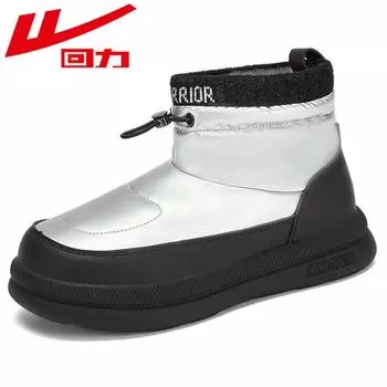 WARRIOR Модные зимние ботинки женские флисовые утолщенные термохлопковые ботинки 35 чёрный