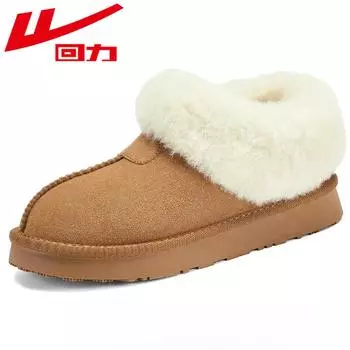 WARRIOR Модные зимние ботинки Женские хлопковые ботинки Теплые ворсистые утолщенные ботинки 35 чёрный