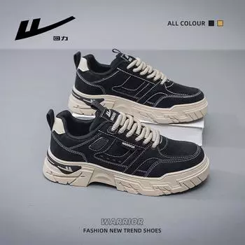 WARRIOR Мужская повседневная мужская обувь Модная универсальная дорожная спортивная обувь для отдыха на открытом воздухе 39 чёрный