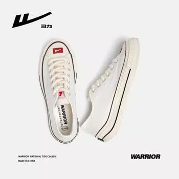 Warrior Низкие парусиновые туфли Универсальные парные тканевые туфли Бордовые туфли 34 белый