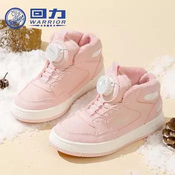 Warrior Обувь Classmate Two Cotton Shoes Осень и зима Новые высокие теплые зимние туфли для девочек Обувь для мальчиков из бархата с мягкой подошвой 25