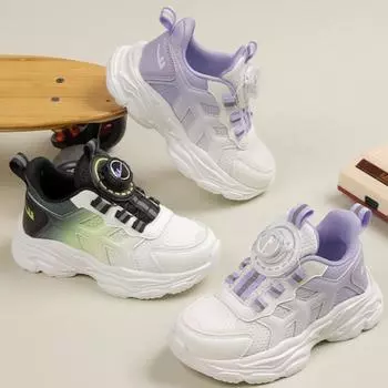 WARRIOR Обувь для детей среднего и старшего возраста Спортивная обувь Кроссовки для бега с вращающимися кнопками и сетчатой вставкой 26