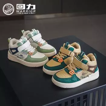 Warrior Обувь для мальчиков из хлопка Зимняя детская спортивная обувь с высоким берцем Флисовая обувь для сноуборда Простая и удобная универсальная повседневная обувь 27