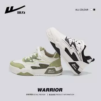 Warrior Обувь Мужская легкая дышащая толстая подошва увеличивающая высоту кроссовки с низким верхом в повседневном стиле 39 зелёный