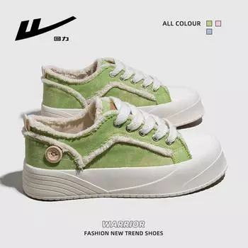 Warrior Парусиновые туфли женские маленькие белые туфли повседневные дышащие туфли 34 светло-синий