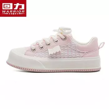 Warrior Парусиновые туфли Женские маленькие белые туфли Низкие повседневные туфли для сёрфинга Универсальная обувь 35 бежевый