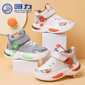 Warrior Спортивная обувь Модная мужская осенне-зимняя новая удобная теплая хлопковая обувь для детей среднего и старшего возраста Бархатная обувь 25