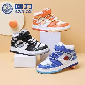 Warrior Спортивные туфли Classmate с высоким берцем из бархата, новые осенние и зимние хлопковые туфли для мальчиков, теплая повседневная обувь для девочек 25