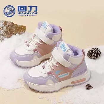 WARRIOR Two Хлопковые туфли Осень и зима Новые цветные спортивные туфли для мальчиков Удобные бархатные зимние туфли для девочек 25