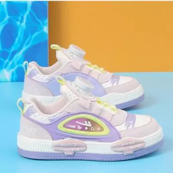 WARRIOR Rotating Button Spring New Medium and Large Children s Board Shoes Men s and Girls Sports Shoes 25