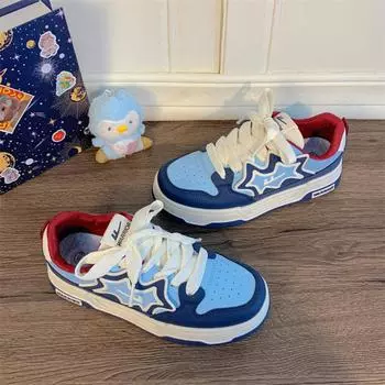 Warrior Женская обувь Универсальная повседневная обувь Star Dopamine Low Top Thick Baseplate Shoes 35 белый