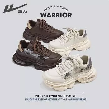 Warrior Женские туфли для папы, универсальная платформа, увеличивающая рост, повседневная спортивная обувь 35 бежевый