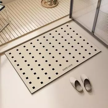 Wasabi-wind Bathroom Diatom Mud Floor Mat Household Water Absorption Quick-drying Floor Mat Toilet Bathroom Door Easy-to-maintenance Floor Mat 40 * 60cm