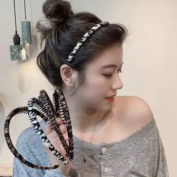 Wash Face Headwear Non-slip Plastic Leopard Toothed Headband Korean Style Hairbands Women Hair Hoop A