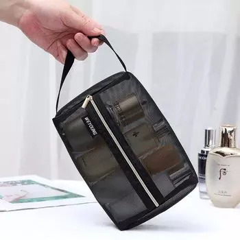 Wash Pouch Wrist Makeup Case Makeup Bag Mesh Cosmetic Bags Toiletry storage Case Cosmetic Organizer Small