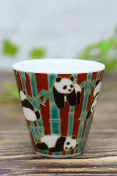 Washa no Kura Lucky Ochoko Sake Cup Kutani Ware Cup Panda Pottery Brand Японская посуда Choko Mouth Сделано в Японии