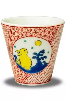 Washa no Kura Lucky Ochoko Sake Cup Kutani Ware Cup Rabbit Pottery Brand Японская посуда Choko Cup Сделано в Японии