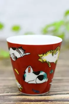 Washa no Kura Lucky Ochoko Sake Utensil Кутани Уэр Чашка Чашка Cat Pottery Brand Японская посуда Choko Cup Сделано в Японии