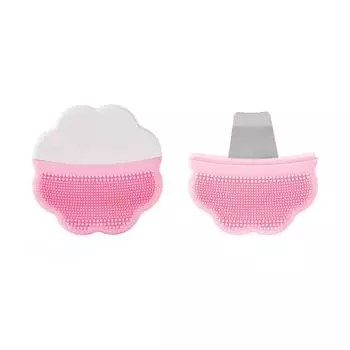Washable 2 in 1 Silicone Facial Brush Flower Shape Facial Face Scrubber Brush Facial Cleansing розовый