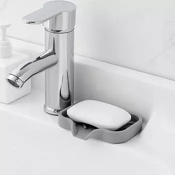 Washable Kitchenware Sponge Holder Dish Sponge Soap Silicone Sink Pad No Standing Water Sink Drain Hanging Kitchen Bathroom