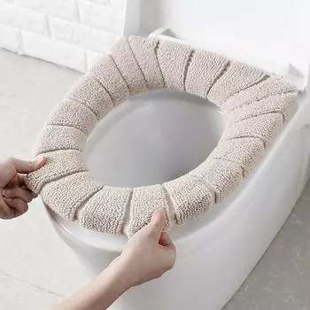 Washable O-Shape Toilet Seat Cover, Soft Mat, Pad, Cushion, Bidet, Bathroom Accessories, WC, Warmer розовый