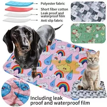 Washable Pet Dog Pee Pad Reusable Absorbent Diaper Mat Puppy Training Pad Pets Bed Urine Mat for Pet Car Seat Protect Cover 40x30cm