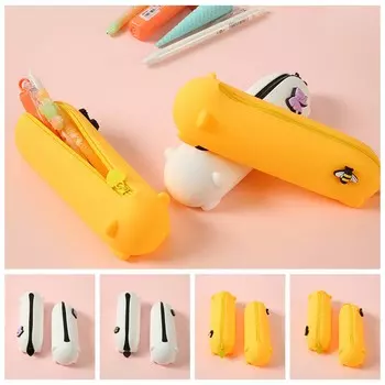 Washable Soft Pencil Pouch Waterproof Stationery Storage Bag Desk Organizers Bee