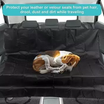 Washable Waterproof Car Pet Mat - Foldable Trunk Rear Seat Protector Pet Blanket for Easy Cleaning and Comfortable Travel Amagi 130x144cm чёрный
