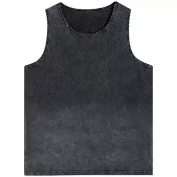 Washed Bright White Distressed Gradient Ins Waistcoat T-Shirt Vest