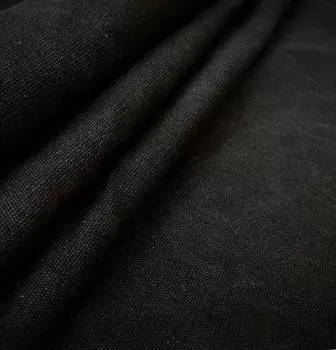 Washed Canvas Washable Discoloration Canvas Thick Plain Fabric Canvas Fabric Campus Fabric Cotton Craft Handmade (Black 1m)