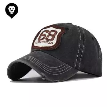 Стиранная хлопковая новая бейсболка с вышитыми буквами 68 старая стираная кепка шляпа от солнца для улицы Adjustable