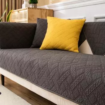 Washed Cotton Style Sofa Cover Fabric Art Sofa Pad Solid Color Universal for Seasons Living Room NonSlip Sofa Cushion Hand Towel 70x70