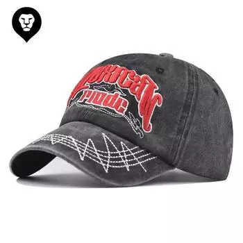 Washed cotton three-dimensional embroidery big embroidery baseball cap washed old small language cap Adjustable армия зеленый