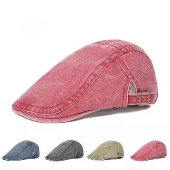 Washed Do Old Duck Tongue Cap Ms. Beret Spring Thin Section Forward Cap Retro Casual Men s Cap M56-58cm красный